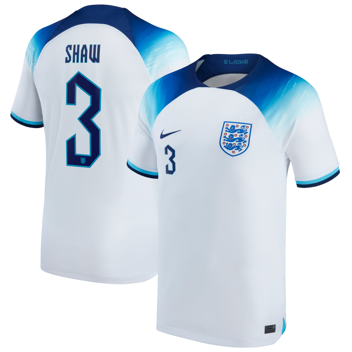 England Home Stadium Shirt 2022 - Kids with Shaw 3 printing - Kit Captain