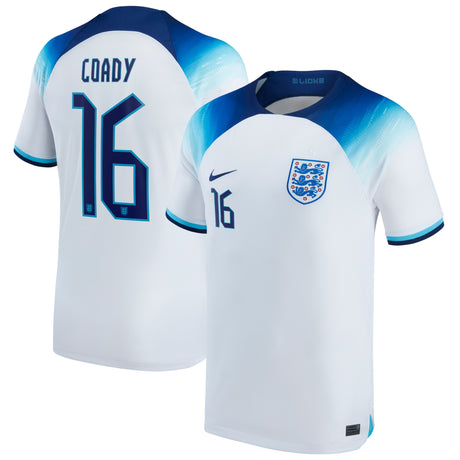 England Home Stadium Shirt 2022 - Kids with Coady 16 printing - Kit Captain