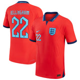 England Away Match Shirt 2022 with Bellingham 22 printing - Kit Captain