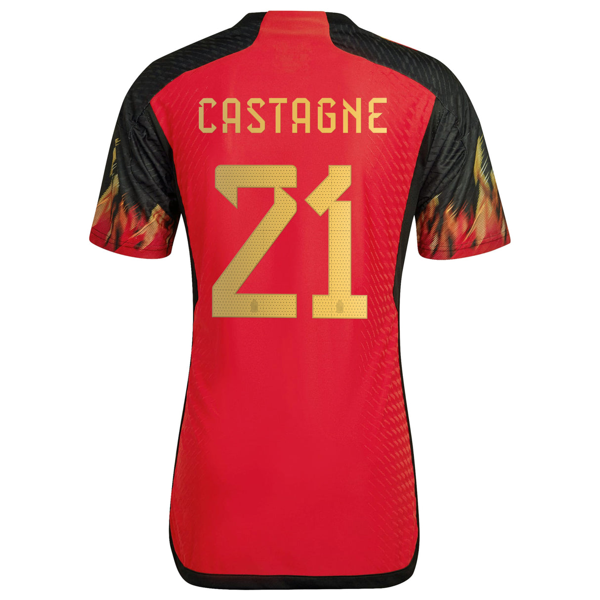 Belgium Home Authentic Shirt 2022 with Castagne 21 printing - Kit Captain