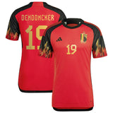 Belgium Home Authentic Shirt 2022 with Dendoncker 19 printing - Kit Captain