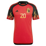 Belgium Home Authentic Shirt 2022 with Vanaken 20 printing - Kit Captain