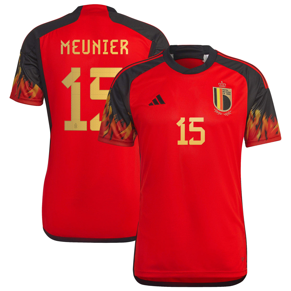 Belgium Home Shirt 2022 with Meunier 15 printing - Kit Captain