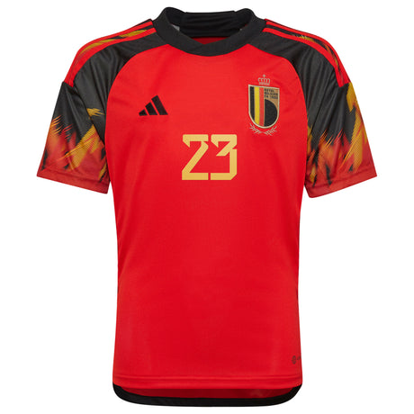 Belgium Home Shirt 2022 - Kids with Batshuayi 23 printing - Kit Captain