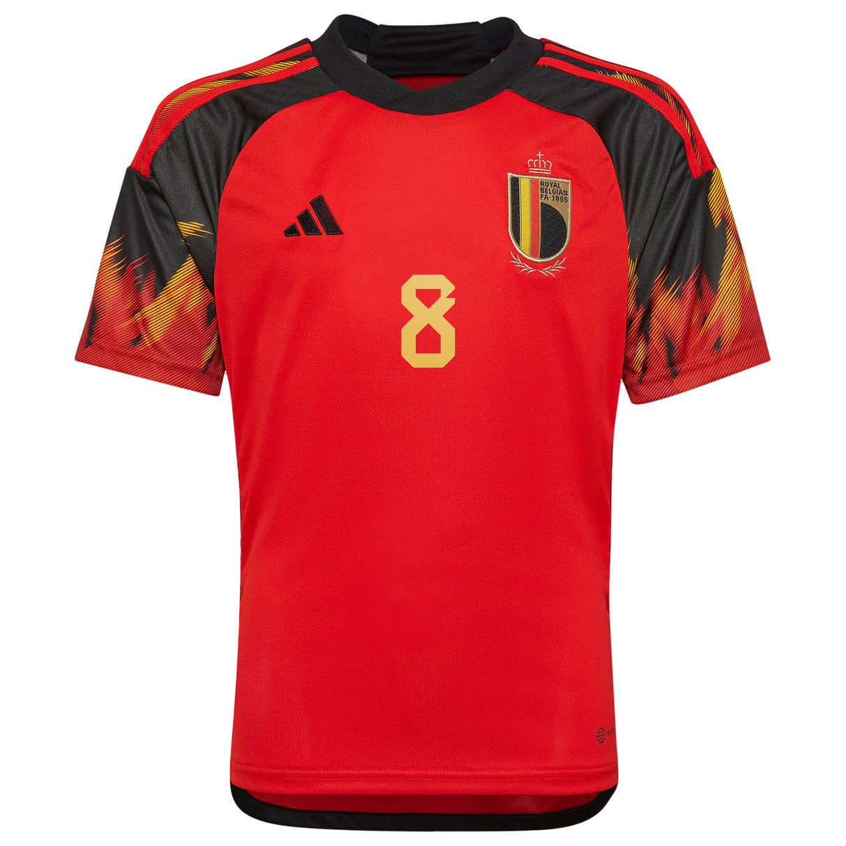 Belgium Home Shirt 2022 - Kids with Tielemans 8 printing - Kit Captain