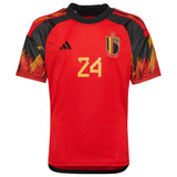 Belgium Home Shirt 2022 - Kids with Openda 24 printing - Kit Captain