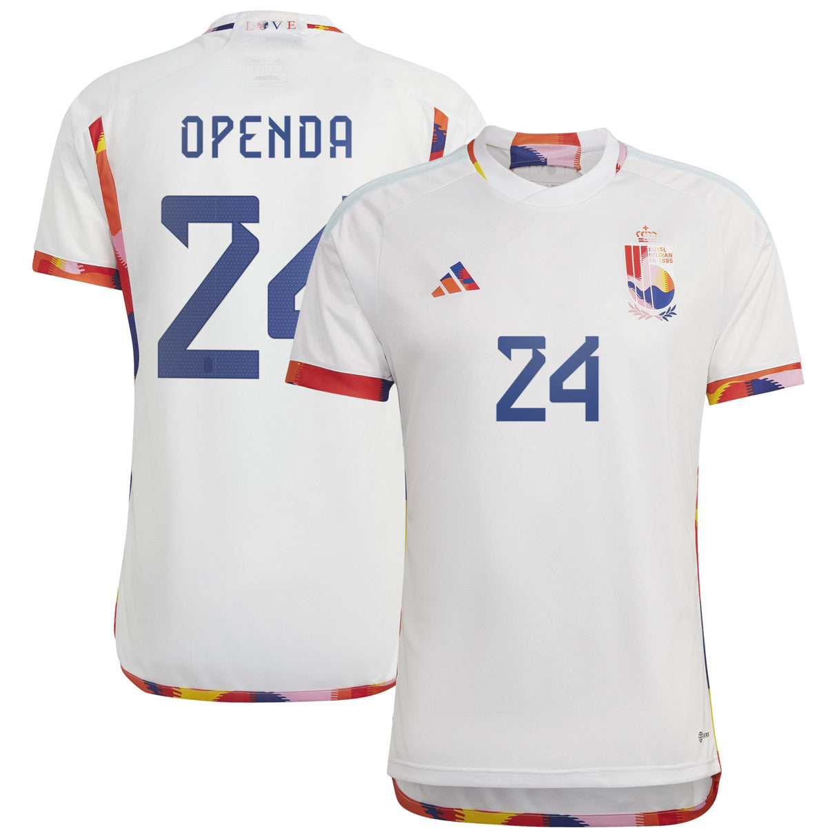 Belgium Away Shirt 2022 with Openda 24 printing - Kit Captain