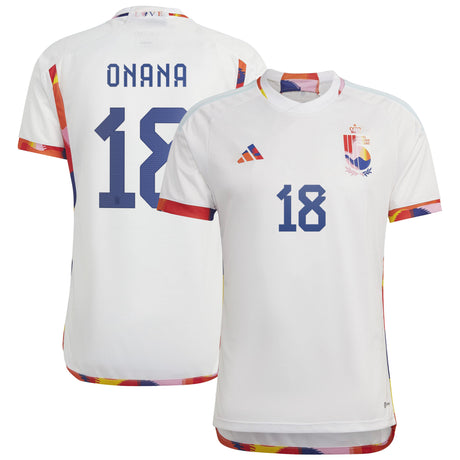 Belgium Away Shirt 2022 with Onana 18 printing - Kit Captain