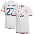 Belgium Away Shirt 2022 with De Ketelaere 22 printing - Kit Captain