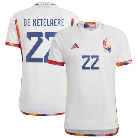 Belgium Away Shirt 2022 with De Ketelaere 22 printing - Kit Captain