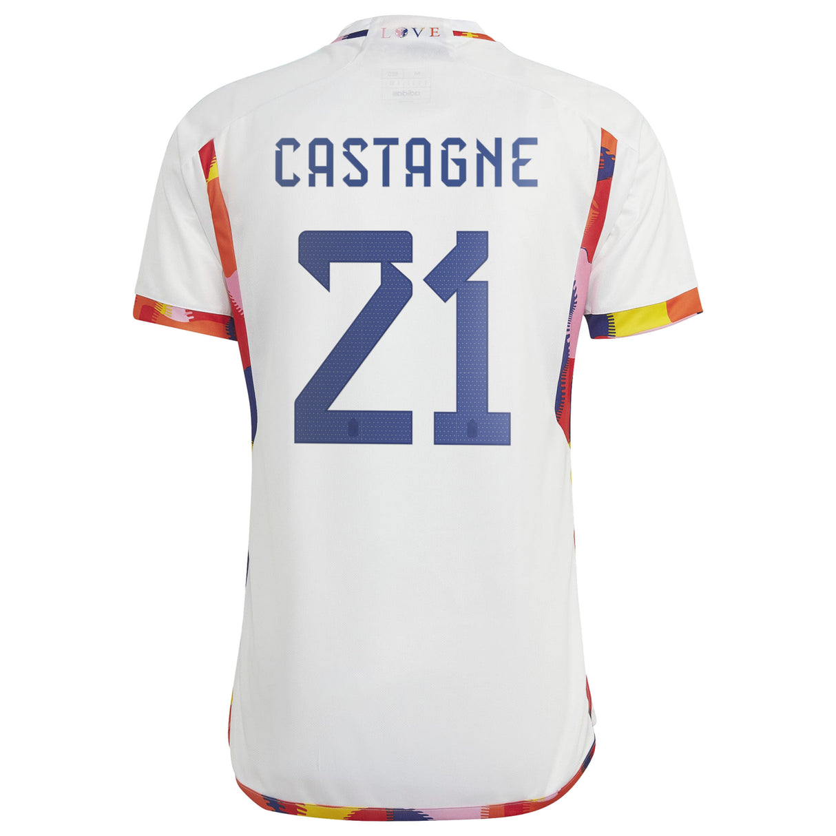 Belgium Away Shirt 2022 with Castagne 21 printing - Kit Captain