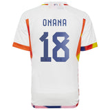 Belgium Away Shirt 2022 - Kids with Onana 18 printing - Kit Captain