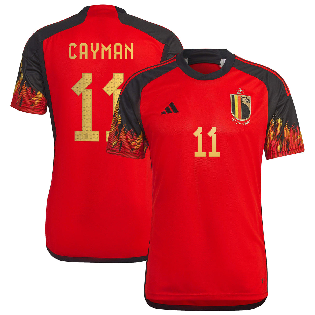 Belgium Home Shirt 2022 with Cayman 11 printing - Kit Captain