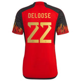 Belgium Home Shirt 2022 with Deloose 22 printing - Kit Captain