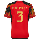 Belgium Home Shirt 2022 - Kids with Van Kerkhoven 3 printing - Kit Captain