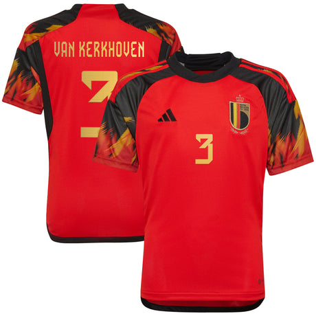 Belgium Home Shirt 2022 - Kids with Van Kerkhoven 3 printing - Kit Captain