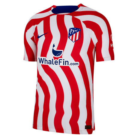 Atlético de Madrid Home Vapor Match Shirt 2022-23 with Barrios 24 printing - Kit Captain