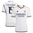 Real Madrid adidas Home Shirt 2023-24 with Valverde 15 printing - Kit Captain