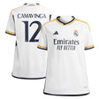 Real Madrid adidas Home Shirt 2023-24 - Kids with Camavinga 12 printing - Kit Captain