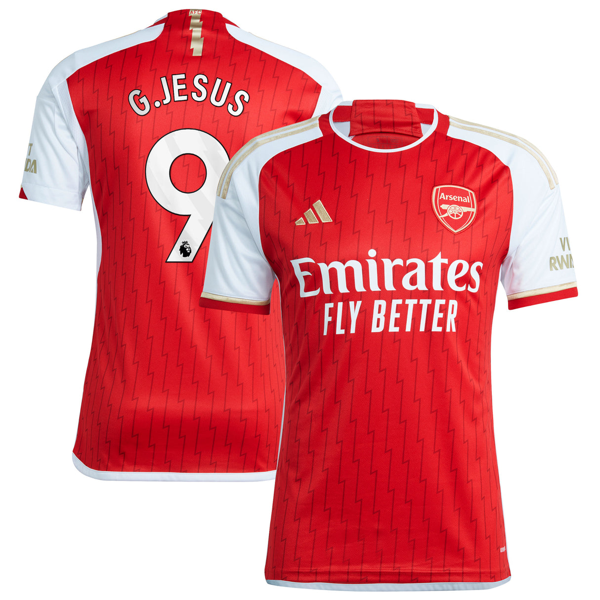 Arsenal adidas Home Shirt 2023-24 with G.Jesus 9 printing - Kit Captain