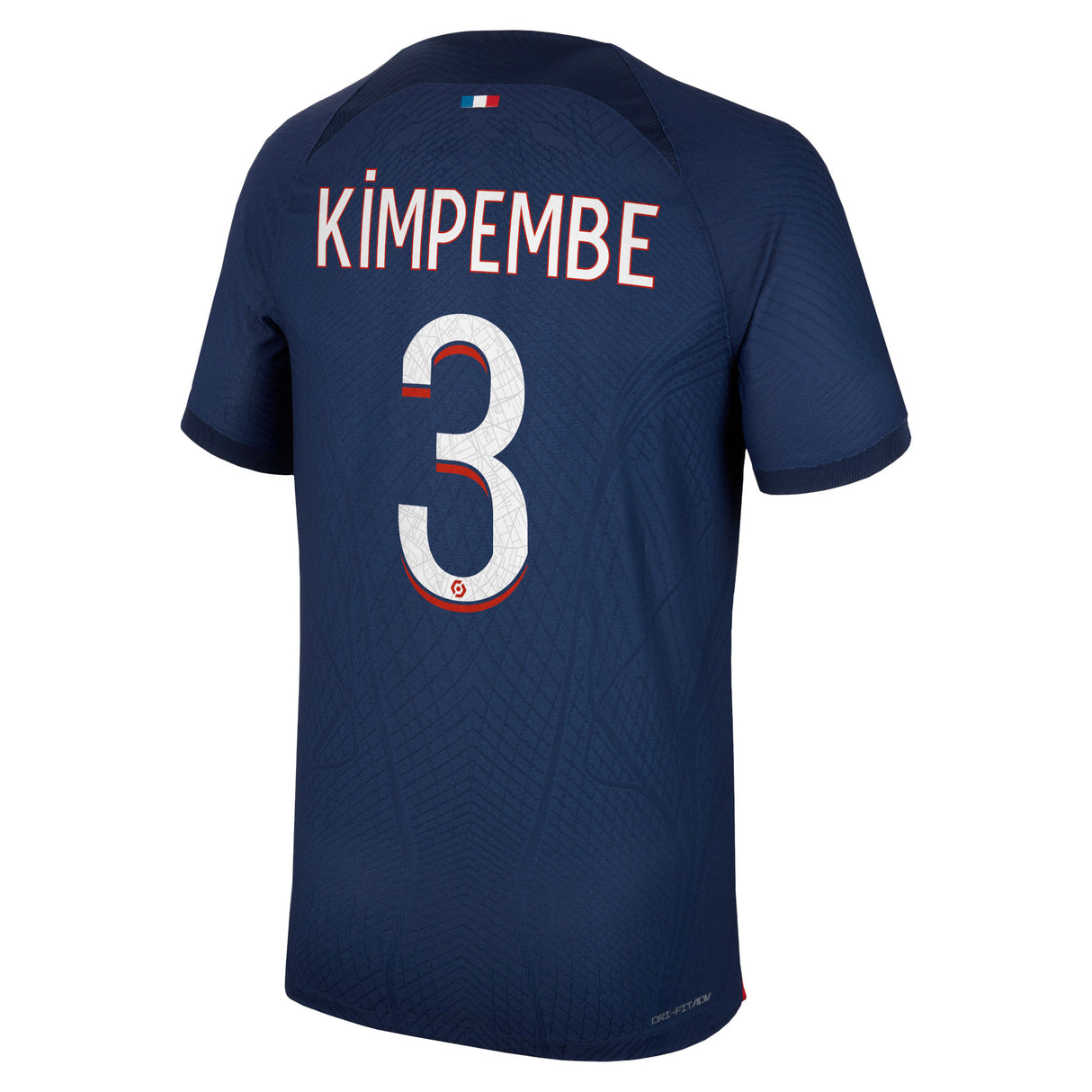 Paris Saint-Germain Nike Home Dri Fit Adv Match Shirt 2023-24 with Kimpembe 3 printing - Kit Captain