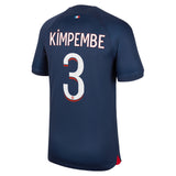 Paris Saint-Germain Nike Home Stadium Shirt 2023-24 with Kimpembe 3 printing - Kit Captain