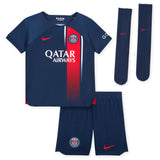 Paris Saint-Germain Nike Home Stadium Kit 2023-24 - Little Kids with Mukiele 26 printing - Kit Captain