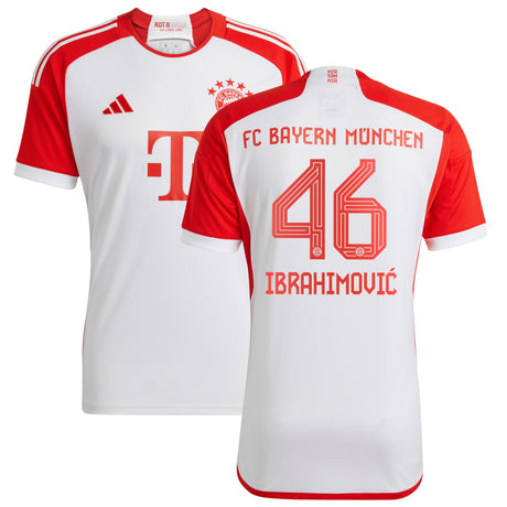 FC Bayern adidas Home Shirt 2023-24 with Ibrahimovic 46 printing - Kit Captain