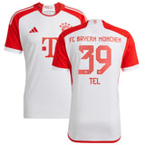 FC Bayern adidas Home Shirt 2023-24 with Tel 39 printing - Kit Captain