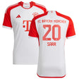 FC Bayern adidas Home Shirt 2023-24 with Sarr 20 printing - Kit Captain