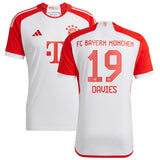 FC Bayern adidas Home Shirt 2023-24 - Kids with Davies 19 printing - Kit Captain