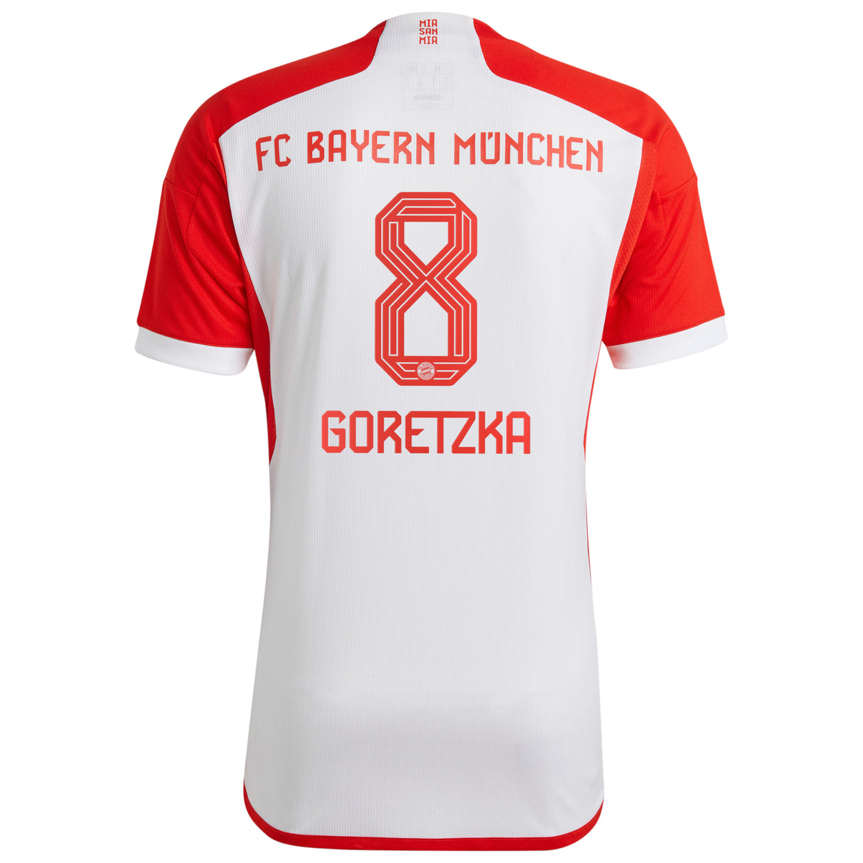 FC Bayern adidas Home Shirt 2023-24 - Kids with Goretzka 8 printing - Kit Captain