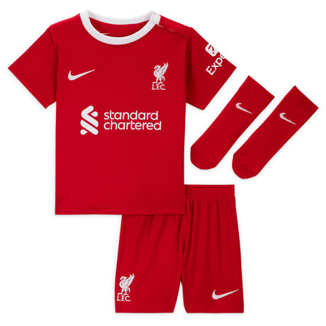 Liverpool Nike Home Stadium Kit - 2023-24 - Infant with Gakpo 18 printing - Kit Captain