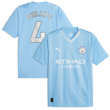 Manchester City Puma Home Shirt 2023-24 with Phillips 4 printing - Kit Captain