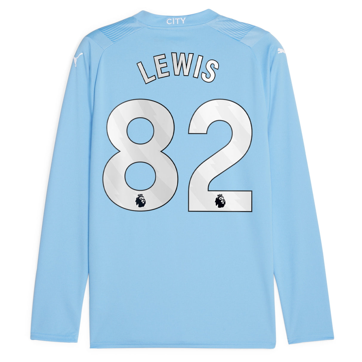 Manchester City Puma Home Shirt 2023-24 - Long Sleeve with Lewis 82 printing - Kit Captain