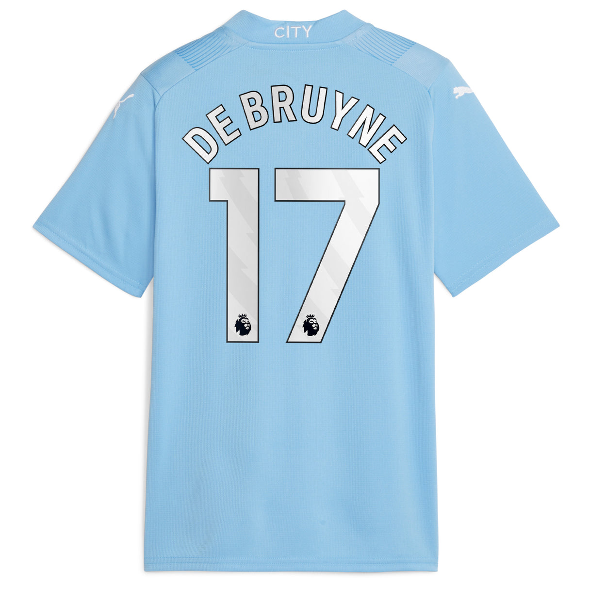 Manchester City Puma Home Shirt 2023-24 - Kids with De Bruyne 17 printing - Kit Captain