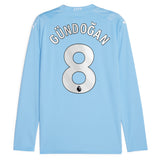 Manchester City Puma Home Shirt 2023-24 - Long Sleeve - Kids with Gündogan 8 printing - Kit Captain