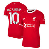 Liverpool Nike Home Dri Fit Adv Match Shirt - 2023-24 with Mac Allister 10 printing - Kit Captain