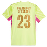 Manchester City Puma Goalkeeper Shirt 2023-24 with Champions of Europe 23 printing - Kit Captain