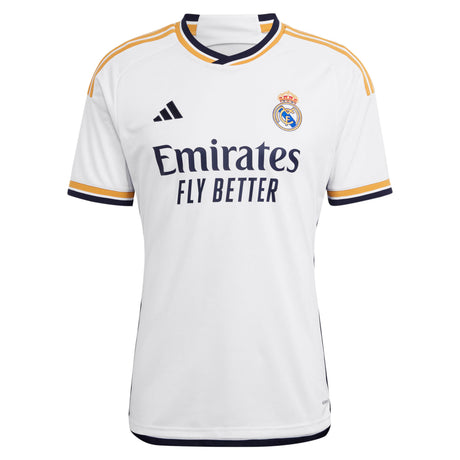 Real Madrid adidas Home Shirt 2023-24 with Bellingham 5 printing - Kit Captain