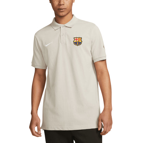 Barcelona Nike Pique Polo - Stone - Kit Captain