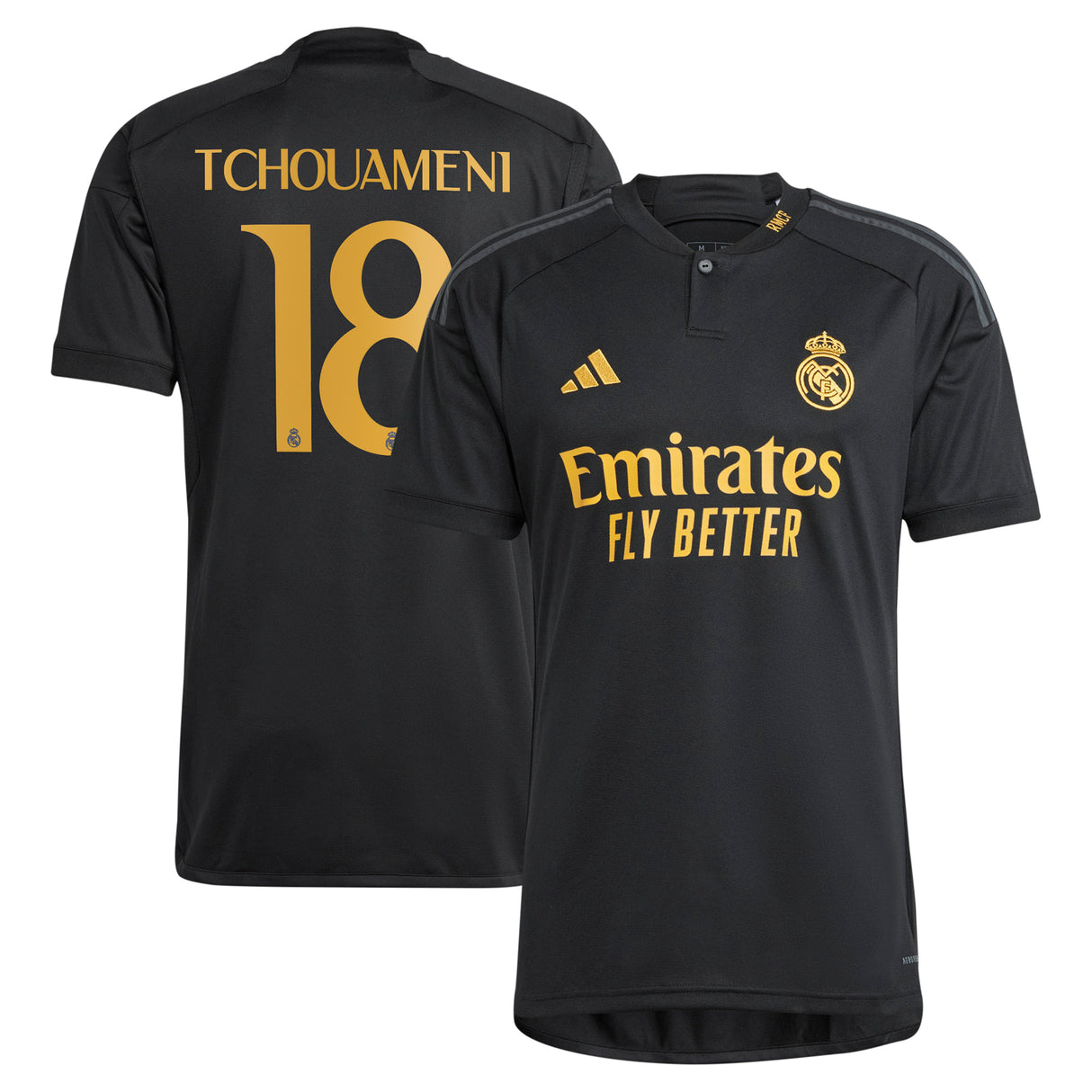 Real Madrid adidas Third Shirt 2023-24 with Tchouaméni 18 printing - Kit Captain