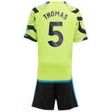 Arsenal adidas Away Minikit 2023-24 with Thomas 5 printing - Kit Captain