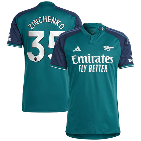 Arsenal adidas Third Shirt 2023-24 with Zinchenko 35 printing - Kit Captain