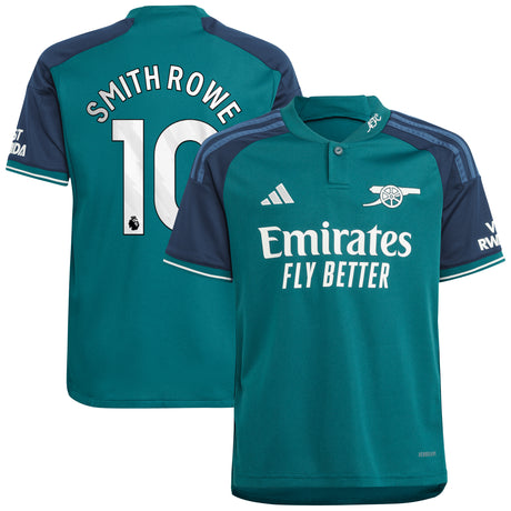 Arsenal adidas Third Shirt 2023-24 - Kids with Smith Rowe 10 printing - Kit Captain