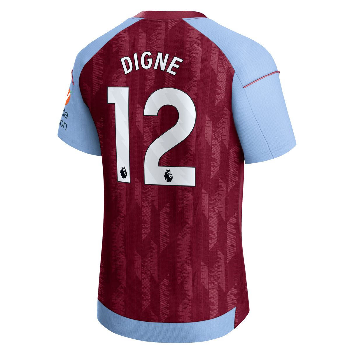 Aston Villa Castore Home Pro Shirt 2023-24 with Digne 12 printing - Kit Captain