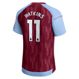 Aston Villa Castore Home Pro Shirt 2023-24 with Watkins 11 printing - Kit Captain