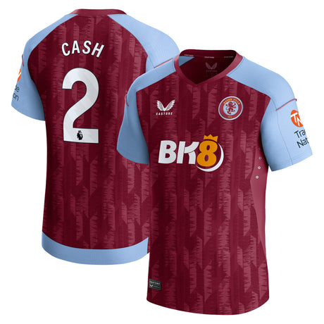 Aston Villa Castore Home Pro Shirt 2023-24 with Cash 2 printing - Kit Captain