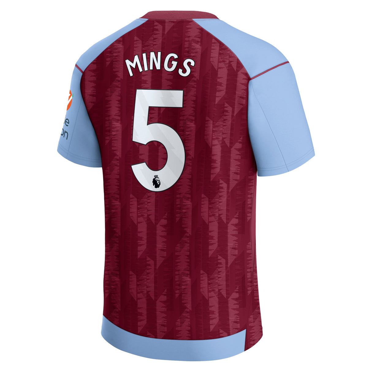 Aston Villa Castore Home Shirt 2023-24 with Mings 5 printing - Kit Captain