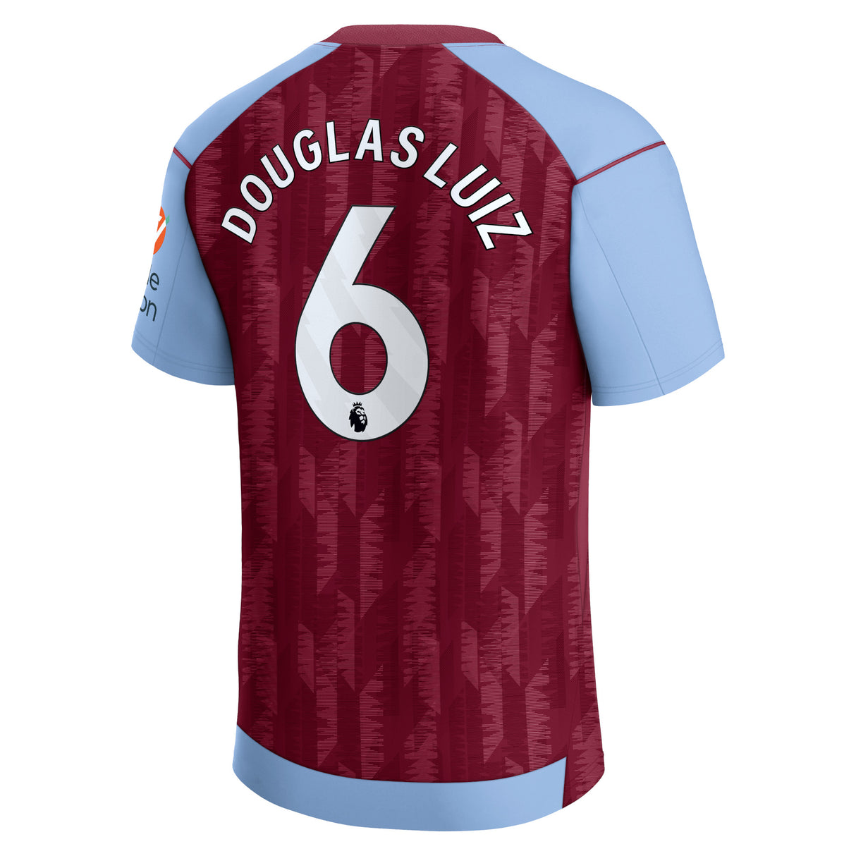 Aston Villa Castore Home Shirt 2023-24 with Douglas Luiz 6 printing - Kit Captain